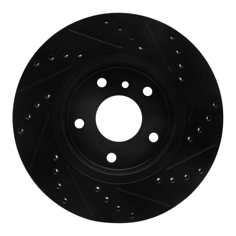 Land Rover Range Rover Brake Rotor (1) - Front Right - R1 Concepts - Drilled & Slotted - Black - `94-`02